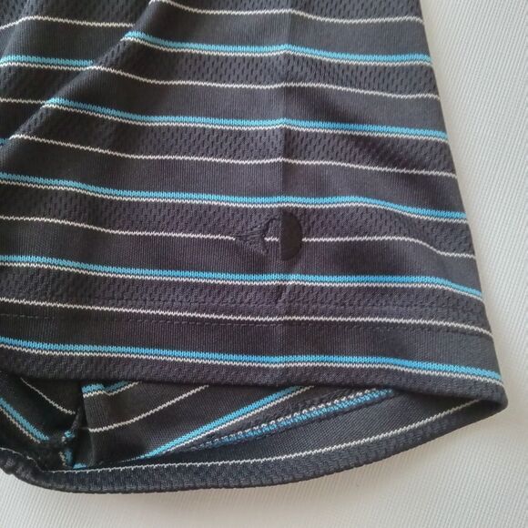 Grand Slam Black & Blue Striped Short Sleeve Moisture Wicking Golf Polo Men's XL - Picture 10 of 12